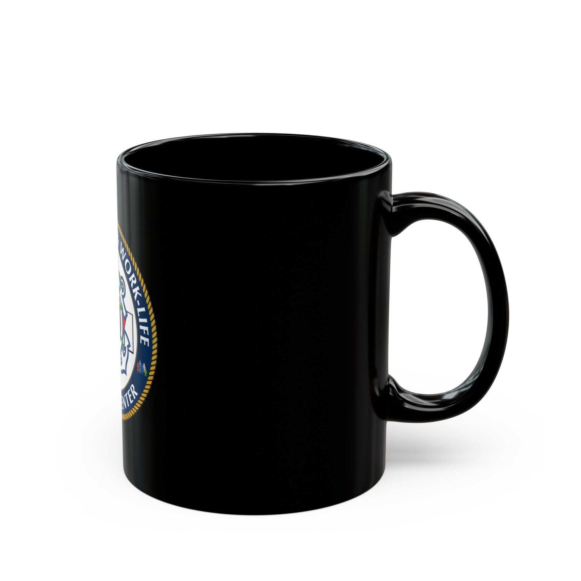 HSWL Service Center (U.S. Coast Guard) Black Coffee Mug-The Sticker Space