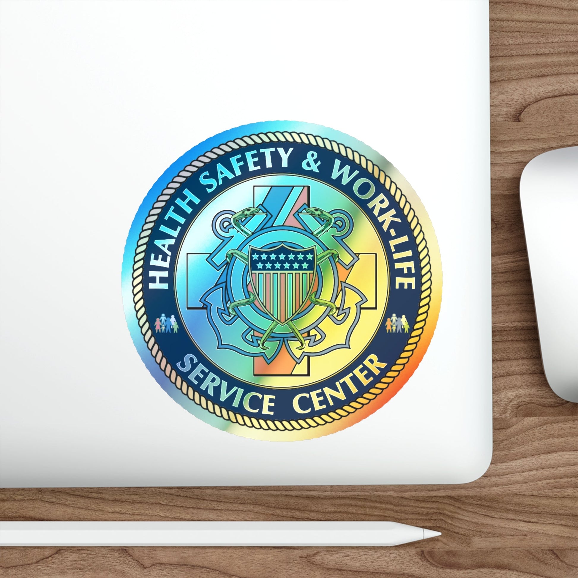 HSWL Service Center (U.S. Coast Guard) Holographic STICKER Die-Cut Vinyl Decal-The Sticker Space