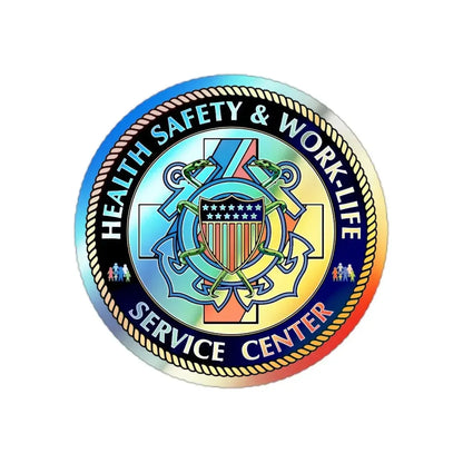 HSWL Service Center (U.S. Coast Guard) Holographic STICKER Die-Cut Vinyl Decal 2 Inch Holographic - The Sticker Space