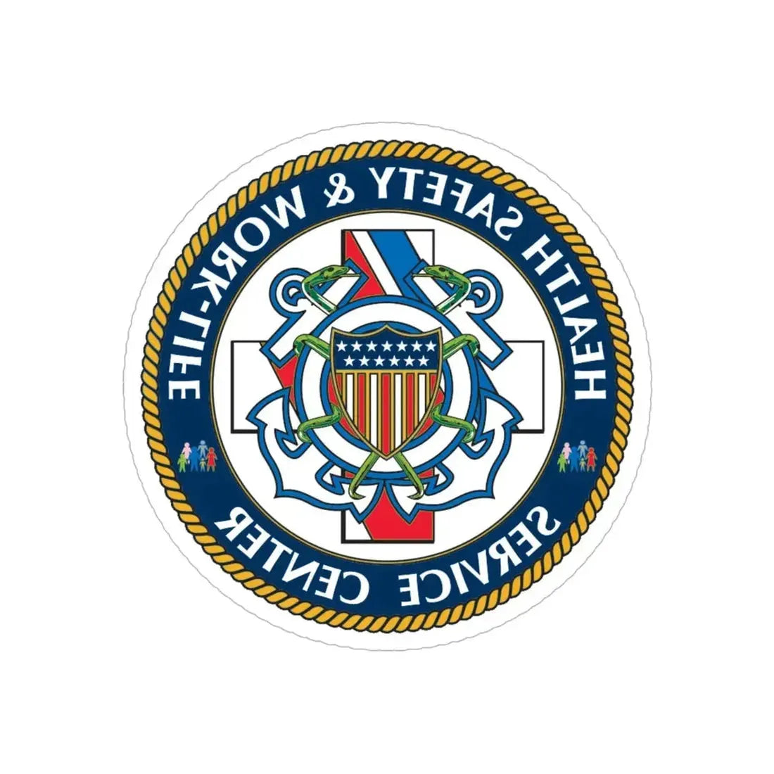 HSWL Service Center (U.S. Coast Guard) REVERSE PRINT Transparent Die-Cut STICKER 6 Inch Die-Cut Transparent - The Sticker Space