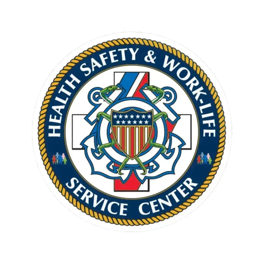 HSWL Service Center (U.S. Coast Guard) STICKER Vinyl Kiss-Cut Decal 2 Inch White - The Sticker Space