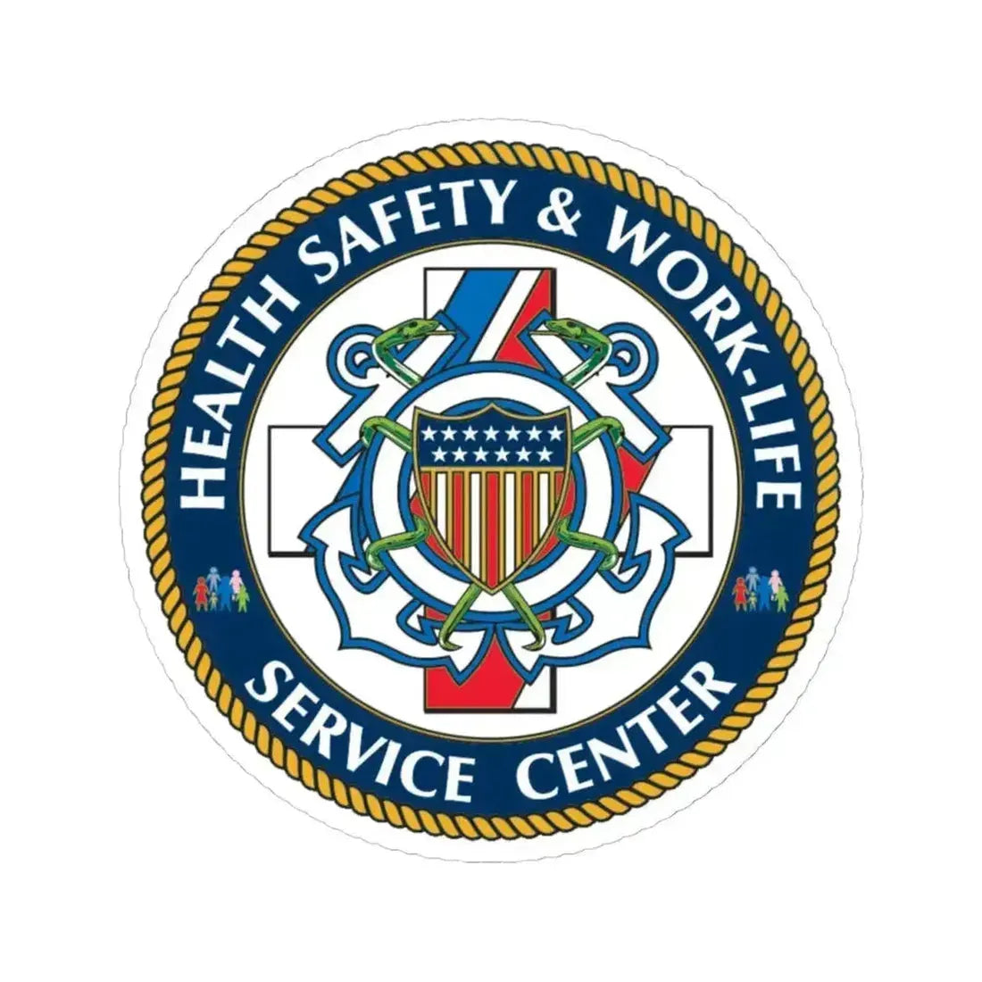 HSWL Service Center (U.S. Coast Guard) STICKER Vinyl Kiss-Cut Decal 4 Inch White - The Sticker Space