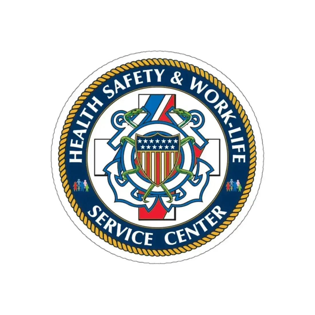 HSWL Service Center (U.S. Coast Guard) STICKER Vinyl Kiss-Cut Decal 4 Inch White - The Sticker Space