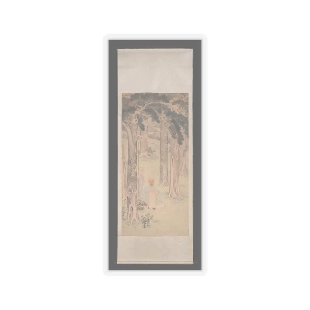 Hua Guan - Portrait of a gentleman gathering chrysanthemums - dated 1791 v2 - STICKER Vinyl Kiss-Cut Decal