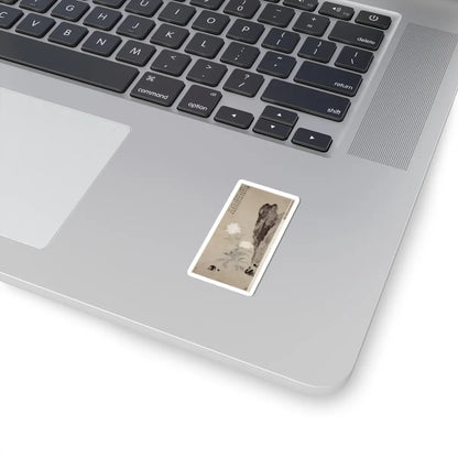 Hua Yan - White Peony and Rocks - dated 1752 - STICKER Vinyl Kiss-Cut Decal
