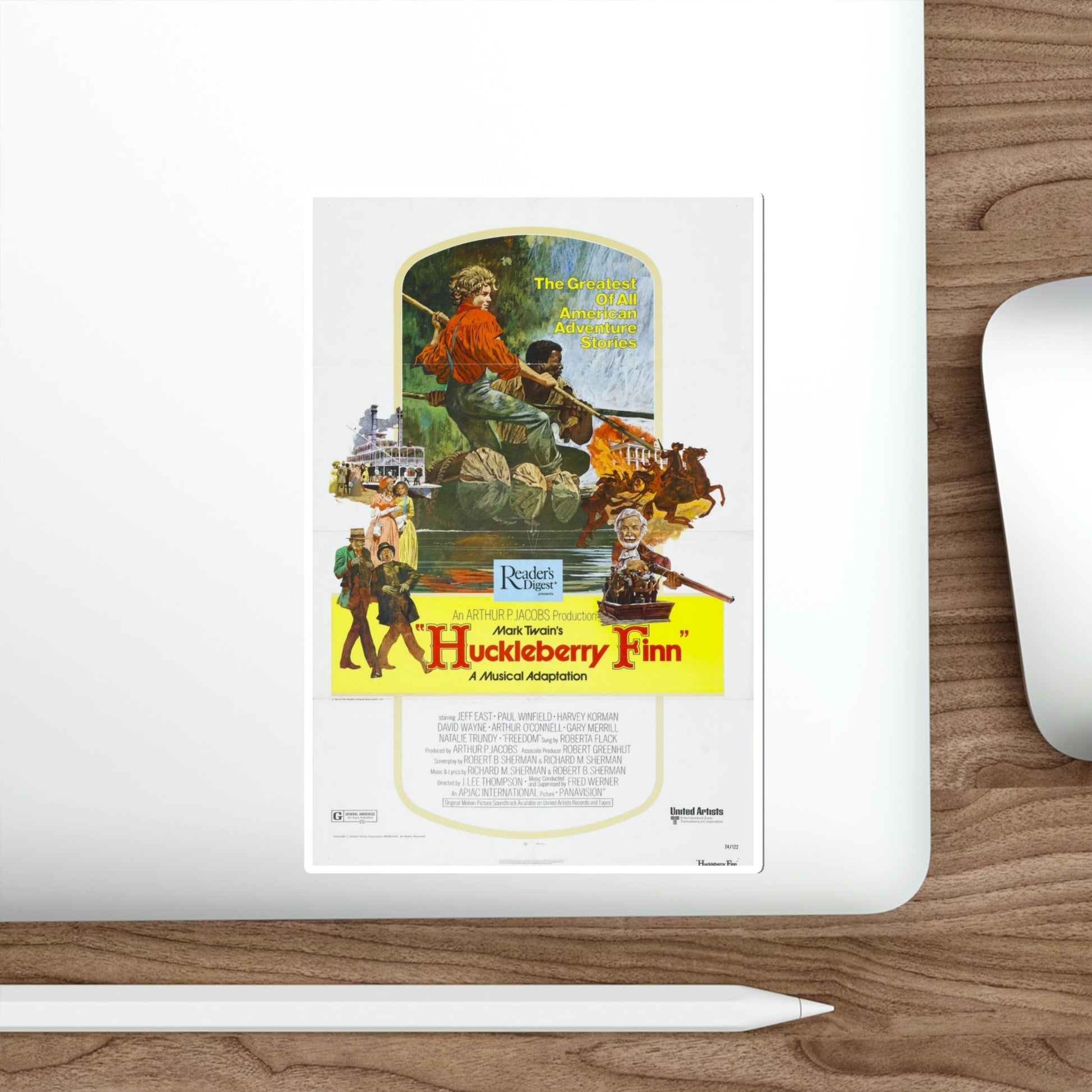 Huckleberry Finn 1974 Movie Poster STICKER Vinyl Die-Cut Decal-The Sticker Space