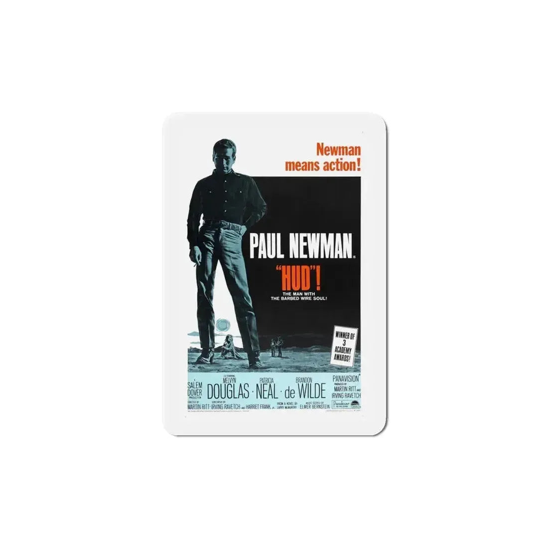 Hud 1963 Movie Poster Refrigerator Magnet 6 Inch - The Sticker Space