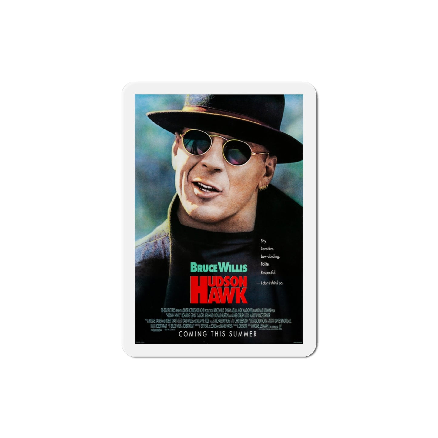 Hudson Hawk 1991 Movie Poster Die-Cut Magnet-3" x 3"-The Sticker Space