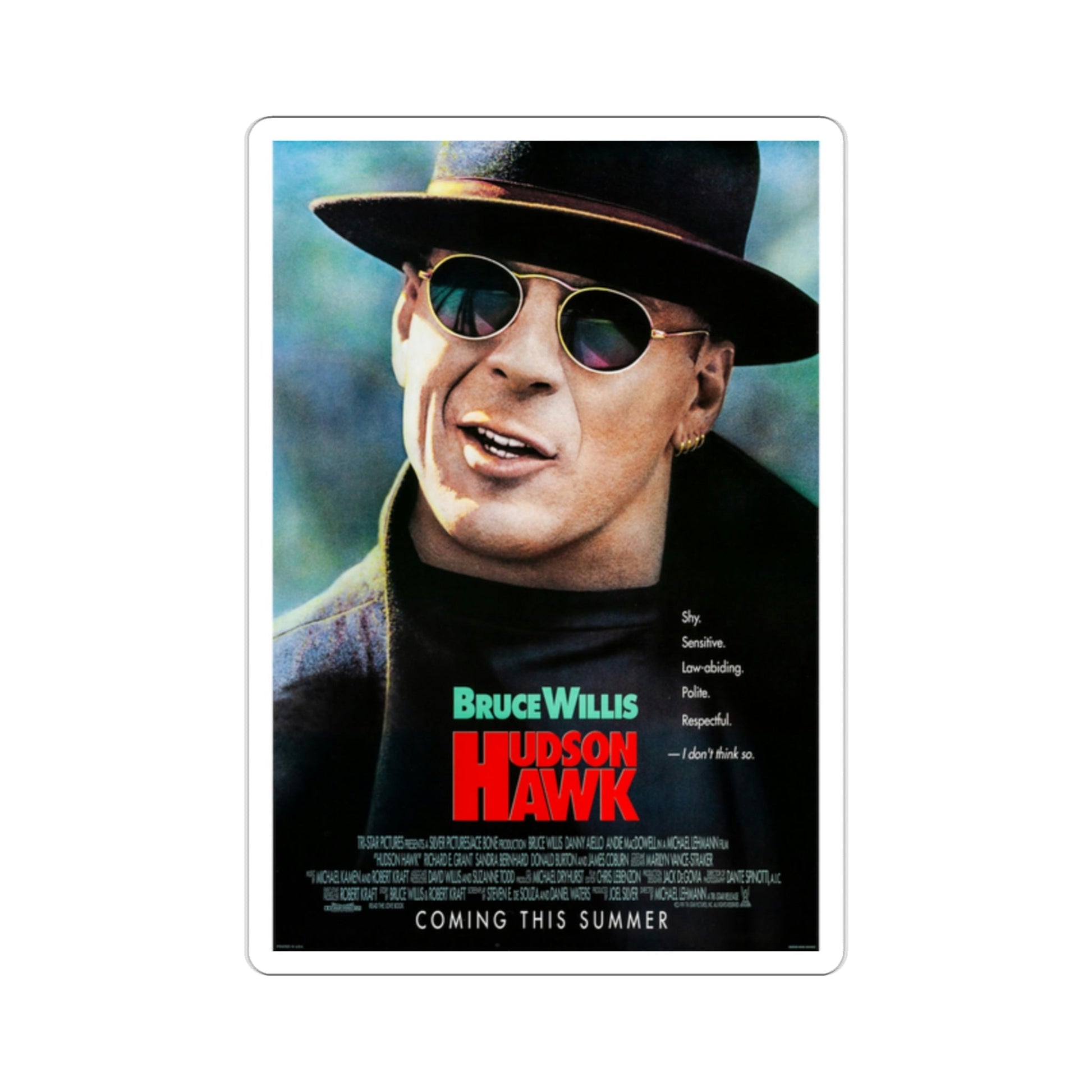 Hudson Hawk 1991 Movie Poster STICKER Vinyl Die-Cut Decal-2 Inch-The Sticker Space