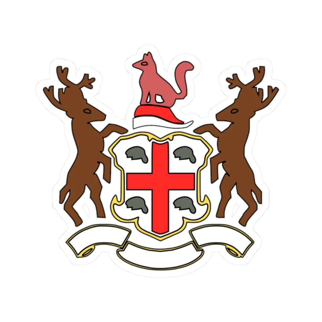 HudsonsBayCoatOfArms (Canada) (Coat of Arms) STICKER Vinyl Kiss-Cut Decal 2 Inch White - The Sticker Space