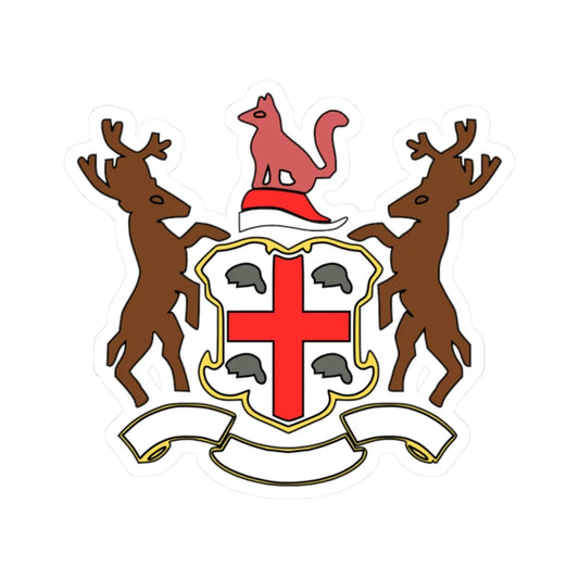 HudsonsBayCoatOfArms (Canada) (Coat of Arms) STICKER Vinyl Kiss-Cut Decal 2 Inch White - The Sticker Space