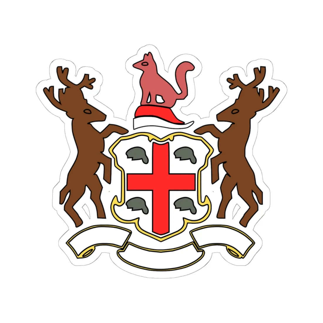 HudsonsBayCoatOfArms (Canada) (Coat of Arms) STICKER Vinyl Kiss-Cut Decal 6 Inch White - The Sticker Space