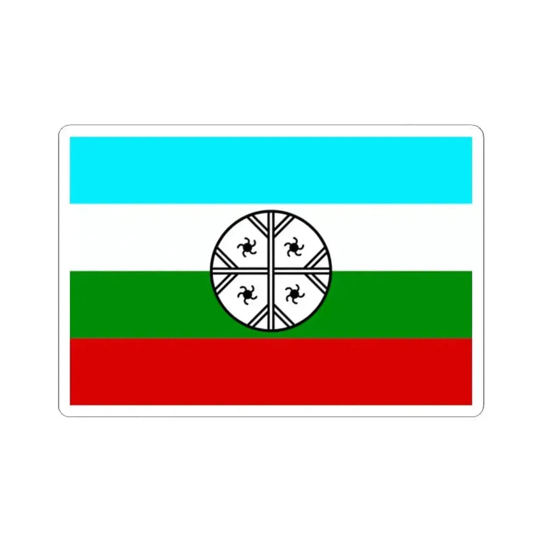 Huenteche flag (Chile) STICKER Vinyl Kiss-Cut Decal 2 Inch White - The Sticker Space
