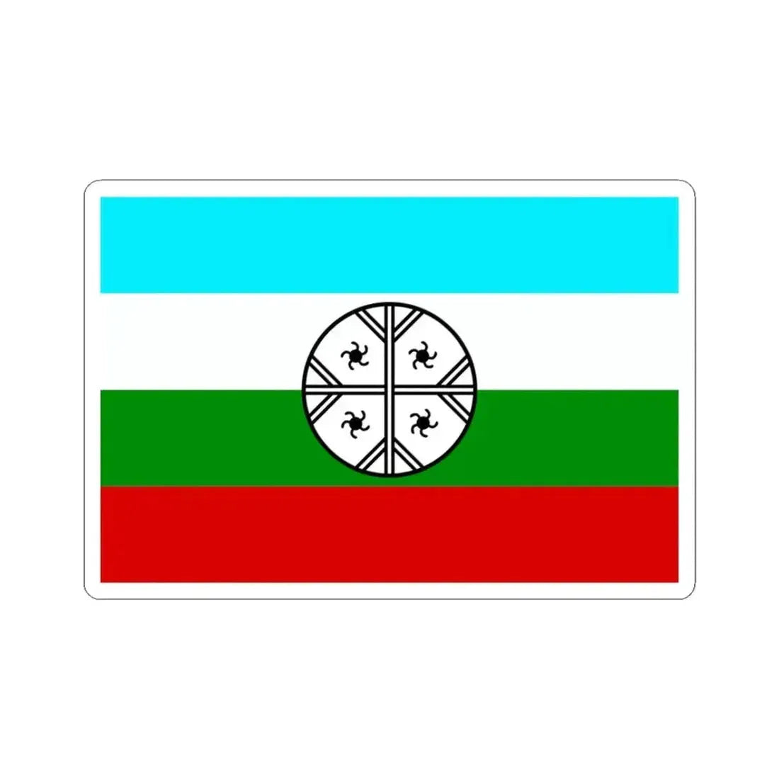 Huenteche flag (Chile) STICKER Vinyl Kiss-Cut Decal 3 Inch White - The Sticker Space