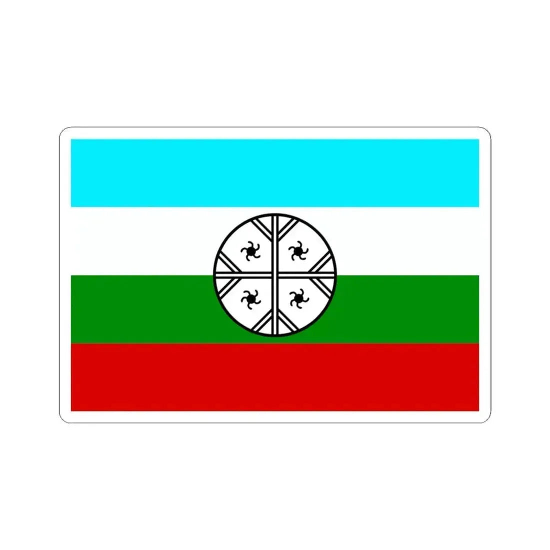 Huenteche flag (Chile) STICKER Vinyl Kiss-Cut Decal 4 Inch White - The Sticker Space