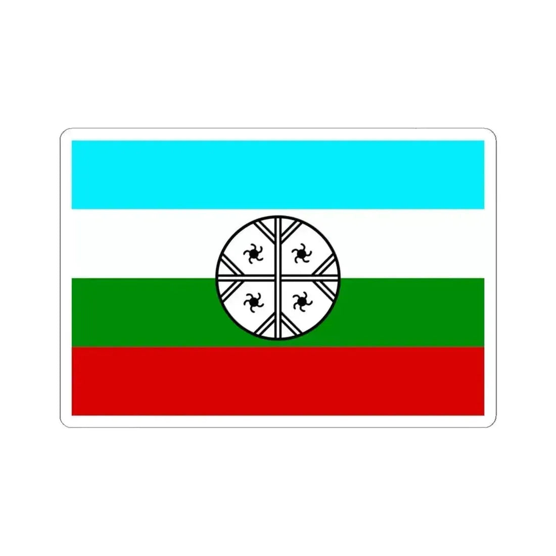 Huenteche flag (Chile) STICKER Vinyl Kiss-Cut Decal 6 Inch White - The Sticker Space