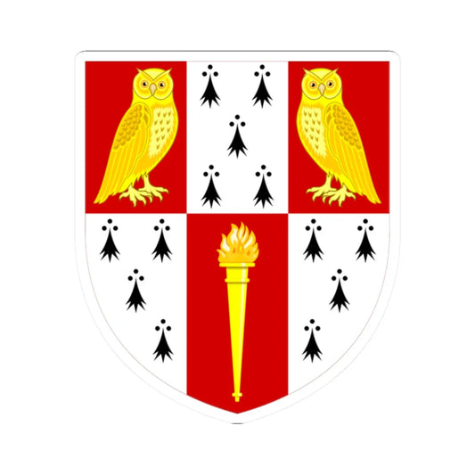 Hughes Hall Cambridge arms (England) (Coat of Arms) STICKER Vinyl Kiss-Cut Decal 2 Inch White - The Sticker Space
