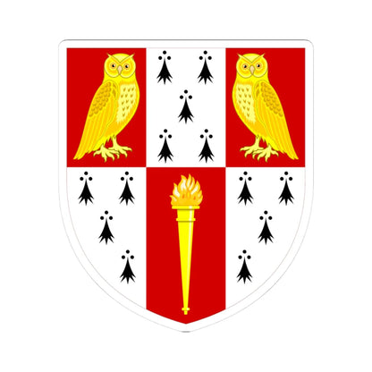 Hughes Hall Cambridge arms (England) (Coat of Arms) STICKER Vinyl Kiss-Cut Decal 3 Inch White - The Sticker Space