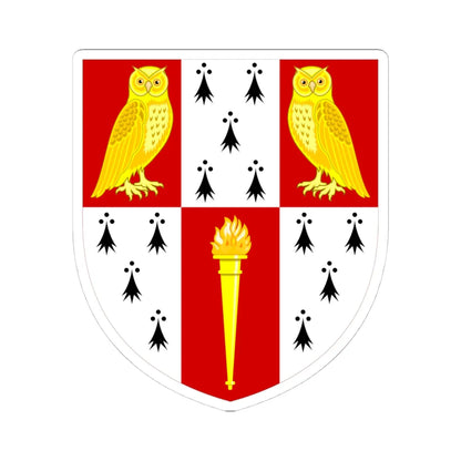 Hughes Hall Cambridge arms (England) (Coat of Arms) STICKER Vinyl Kiss-Cut Decal 4 Inch White - The Sticker Space