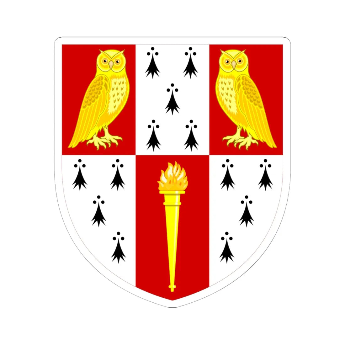 Hughes Hall Cambridge arms (England) (Coat of Arms) STICKER Vinyl Kiss-Cut Decal 6 Inch White - The Sticker Space