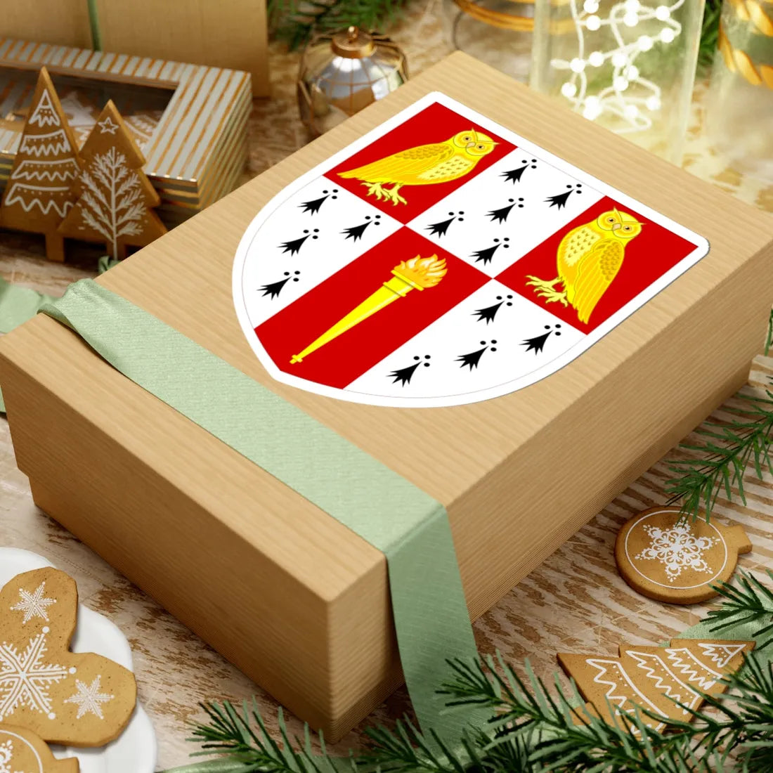 Hughes Hall Cambridge arms (England) (Coat of Arms) STICKER Vinyl Kiss-Cut Decal - The Sticker Space