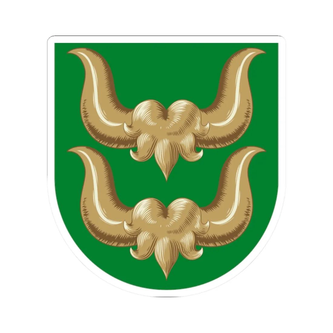 Huittisten.vaakuna (Finland) (Coat of Arms) STICKER Vinyl Kiss-Cut Decal 2 Inch White - The Sticker Space