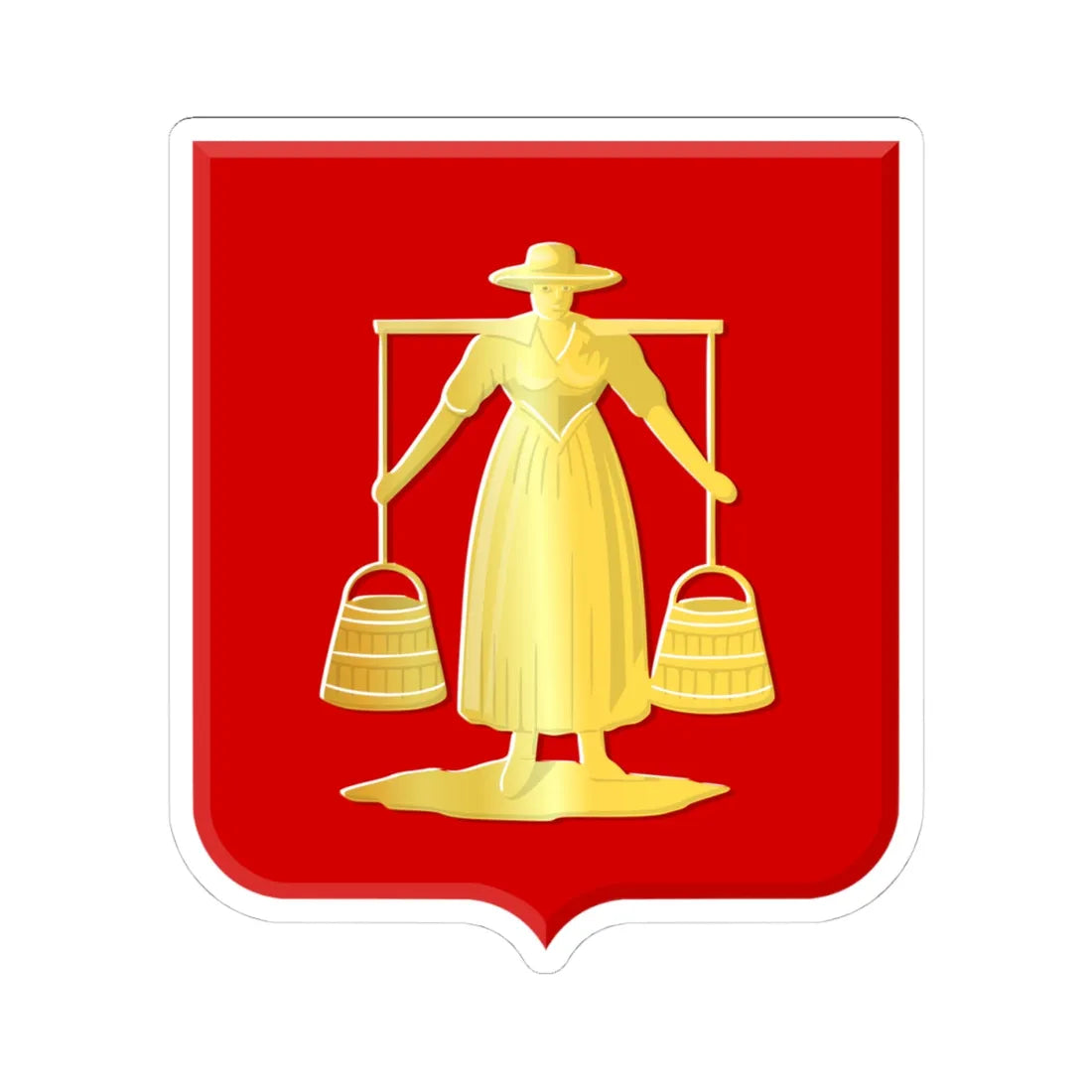 Huizen wapen (Netherlands) (Coat of Arms) STICKER Vinyl Kiss-Cut Decal 4 Inch White - The Sticker Space