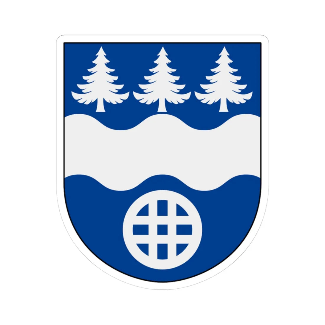 Hultsfred vapen (Sweden) (Coat of Arms) STICKER Vinyl Kiss-Cut Decal 3 Inch White - The Sticker Space