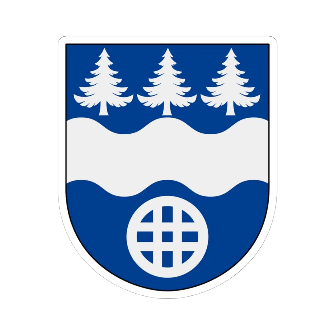 Hultsfred vapen (Sweden) (Coat of Arms) STICKER Vinyl Kiss-Cut Decal 4 Inch White - The Sticker Space