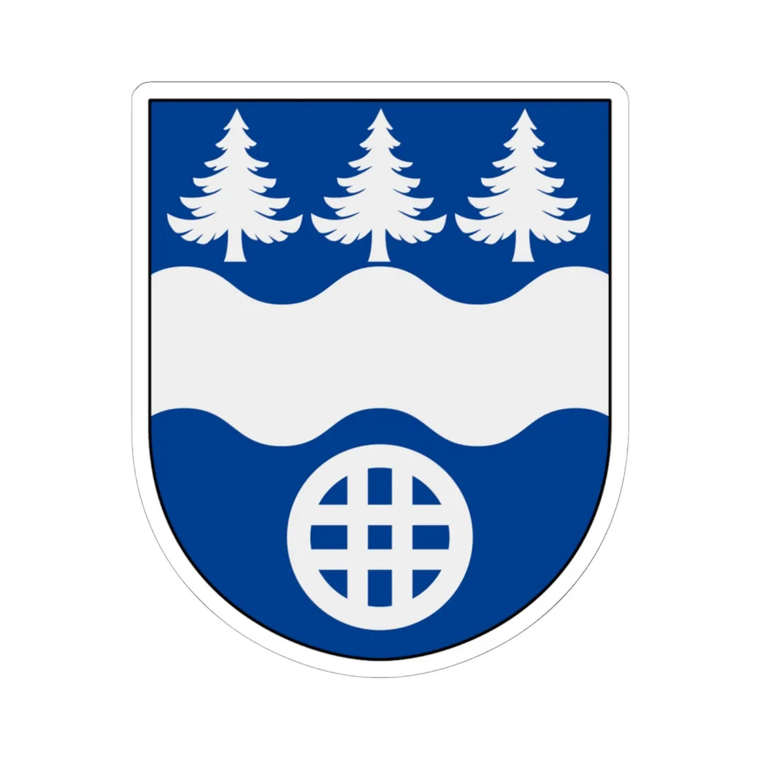Hultsfred vapen (Sweden) (Coat of Arms) STICKER Vinyl Kiss-Cut Decal 6 Inch White - The Sticker Space