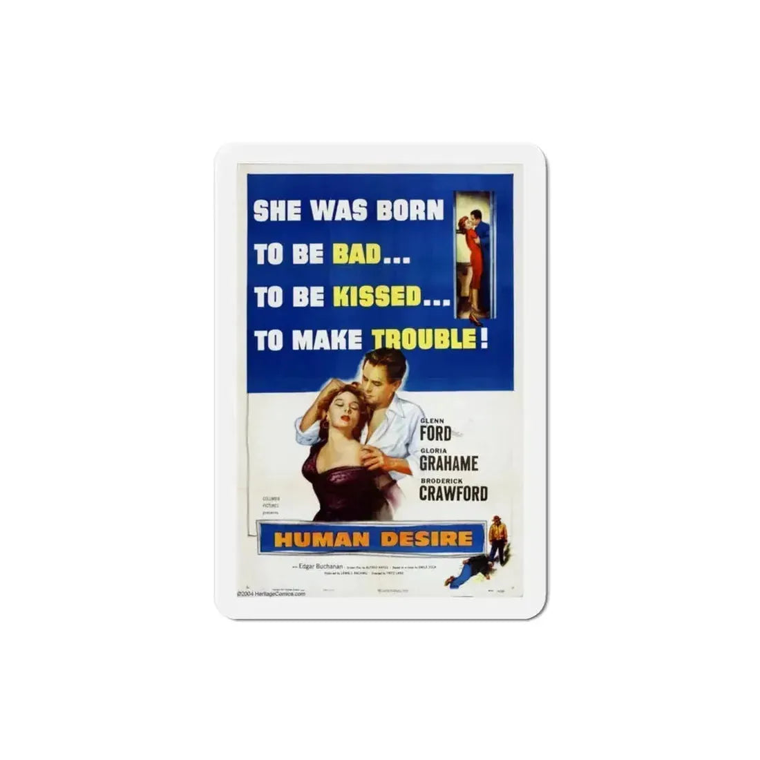 Human Desire 1954 Movie Poster Refrigerator Magnet 3 Inch - The Sticker Space