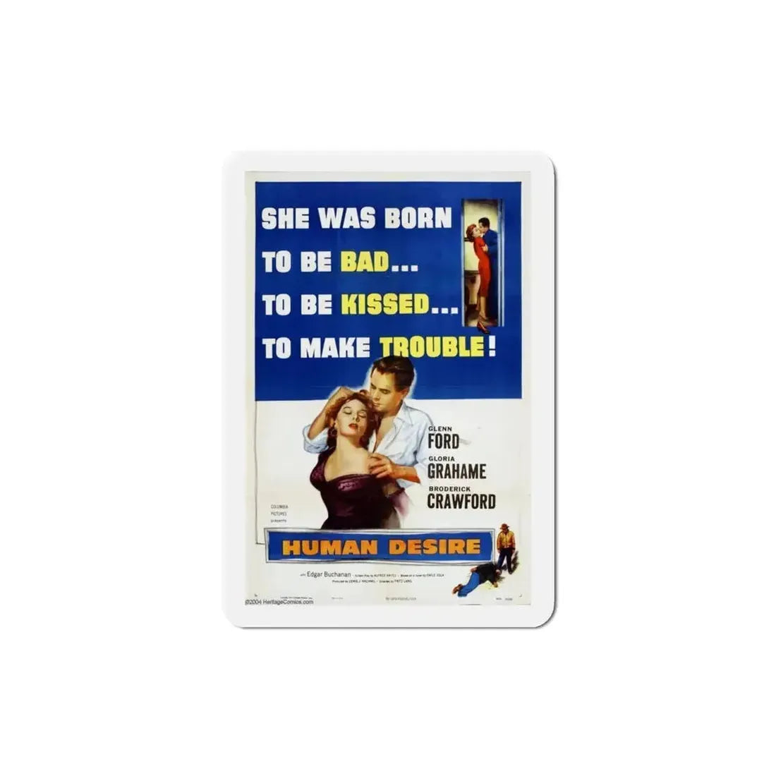 Human Desire 1954 Movie Poster Refrigerator Magnet - The Sticker Space