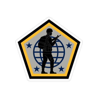 Human Resources Command (U.S. Army) REVERSE PRINT Transparent STICKER-2" × 2"-The Sticker Space