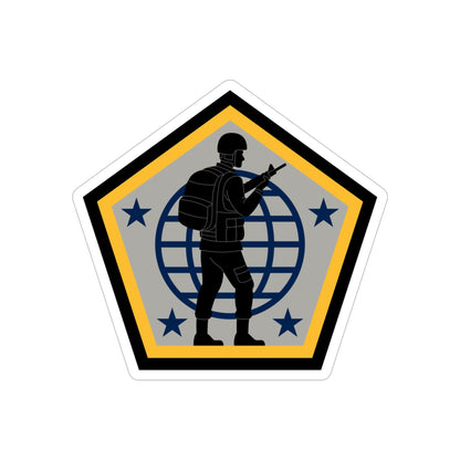 Human Resources Command (U.S. Army) REVERSE PRINT Transparent STICKER-5" × 5"-The Sticker Space