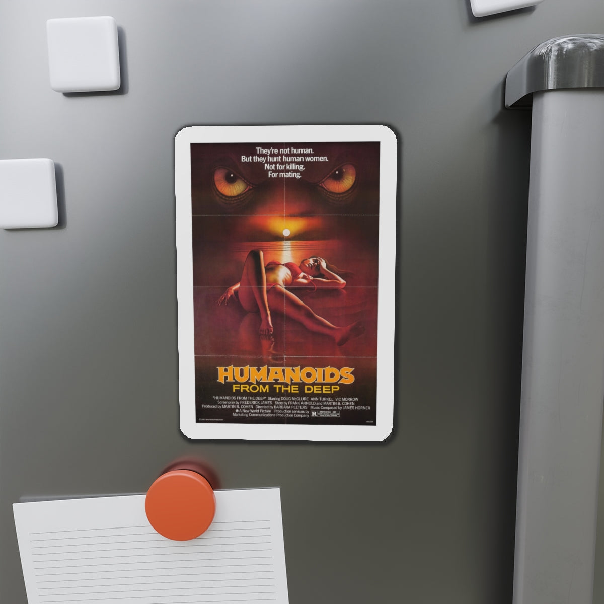 HUMANOIDS FROM THE DEEP 1980 Movie Poster - Refrigerator Magnet-The Sticker Space