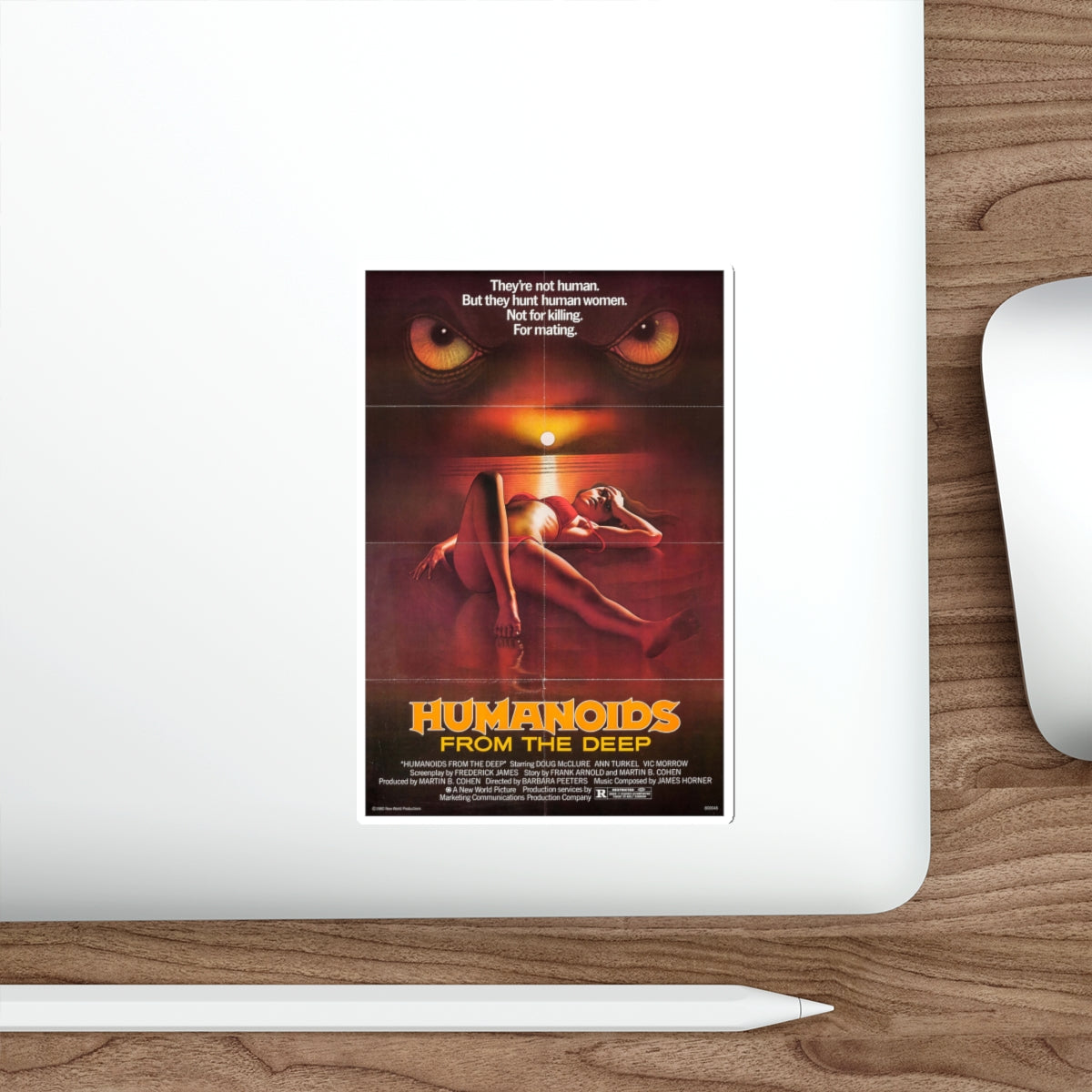 HUMANOIDS FROM THE DEEP 1980 Movie Poster STICKER Vinyl Die-Cut Decal-The Sticker Space