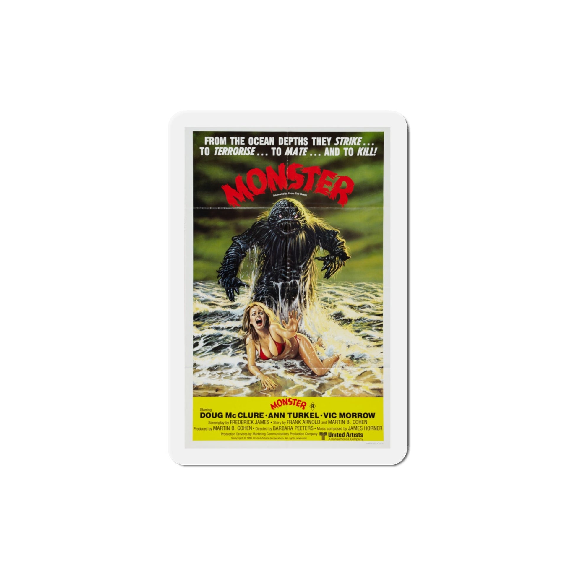 Humanoids from the Deep aka Monster 1980 Movie Poster Die-Cut Magnet-The Sticker Space