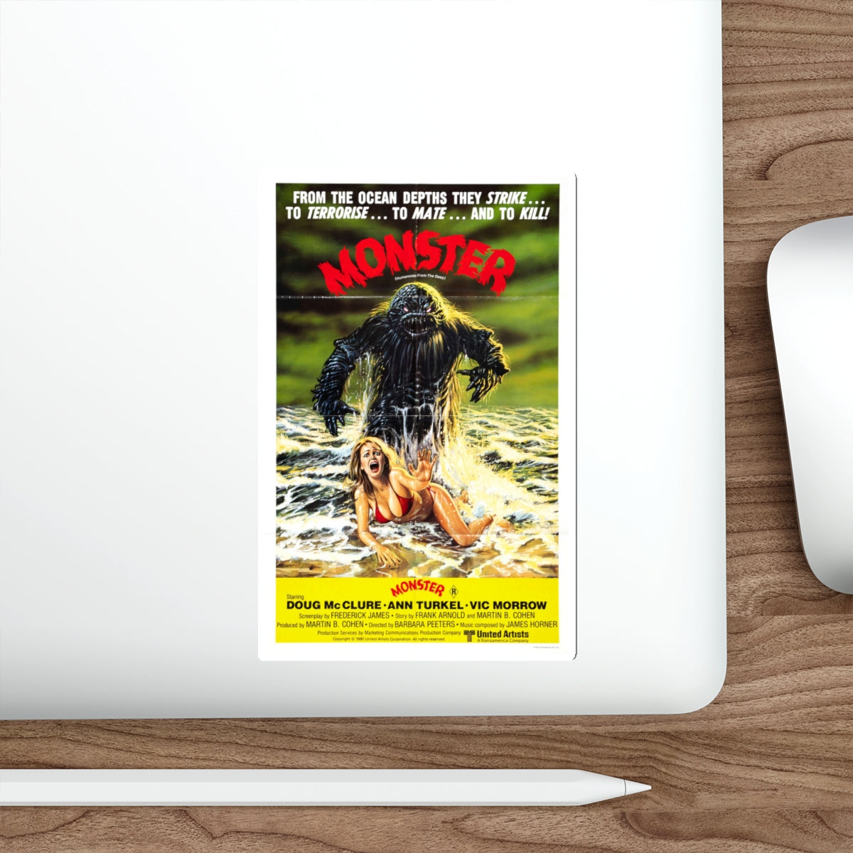 HUMANOIDS FROM THE DEEP (MONSTER) 1980 Movie Poster STICKER Vinyl Die-Cut Decal-The Sticker Space