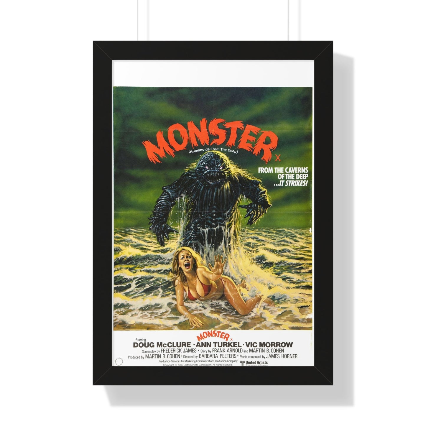 HUMANOIDS FROM THE DEEP (MONSTER) 2 1980 - Framed Movie Poster-16″ x 24″-The Sticker Space