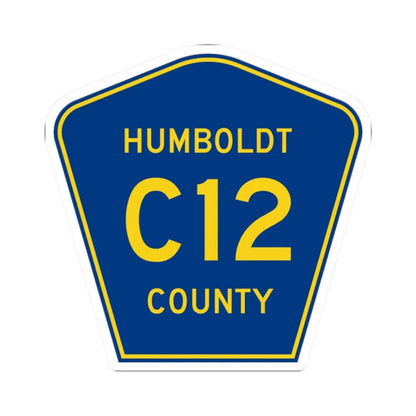 Humboldt County Route C12 IA (Iowa) (Road Sign) STICKER Vinyl Kiss-Cut Decal 2 Inch White - The Sticker Space