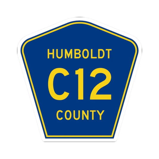 Humboldt County Route C12 IA (Iowa) (Road Sign) STICKER Vinyl Kiss-Cut Decal 2 Inch White - The Sticker Space
