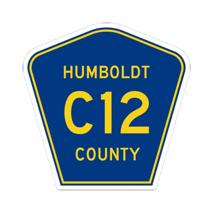 Humboldt County Route C12 IA (Iowa) (Road Sign) STICKER Vinyl Kiss-Cut Decal 4 Inch White - The Sticker Space