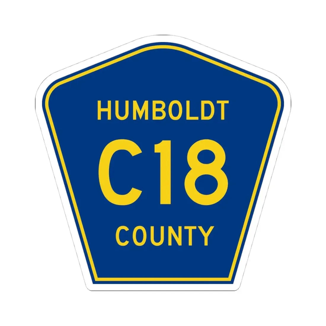 Humboldt County Route C18 IA (Iowa) (Road Sign) STICKER Vinyl Kiss-Cut Decal 4 Inch White - The Sticker Space