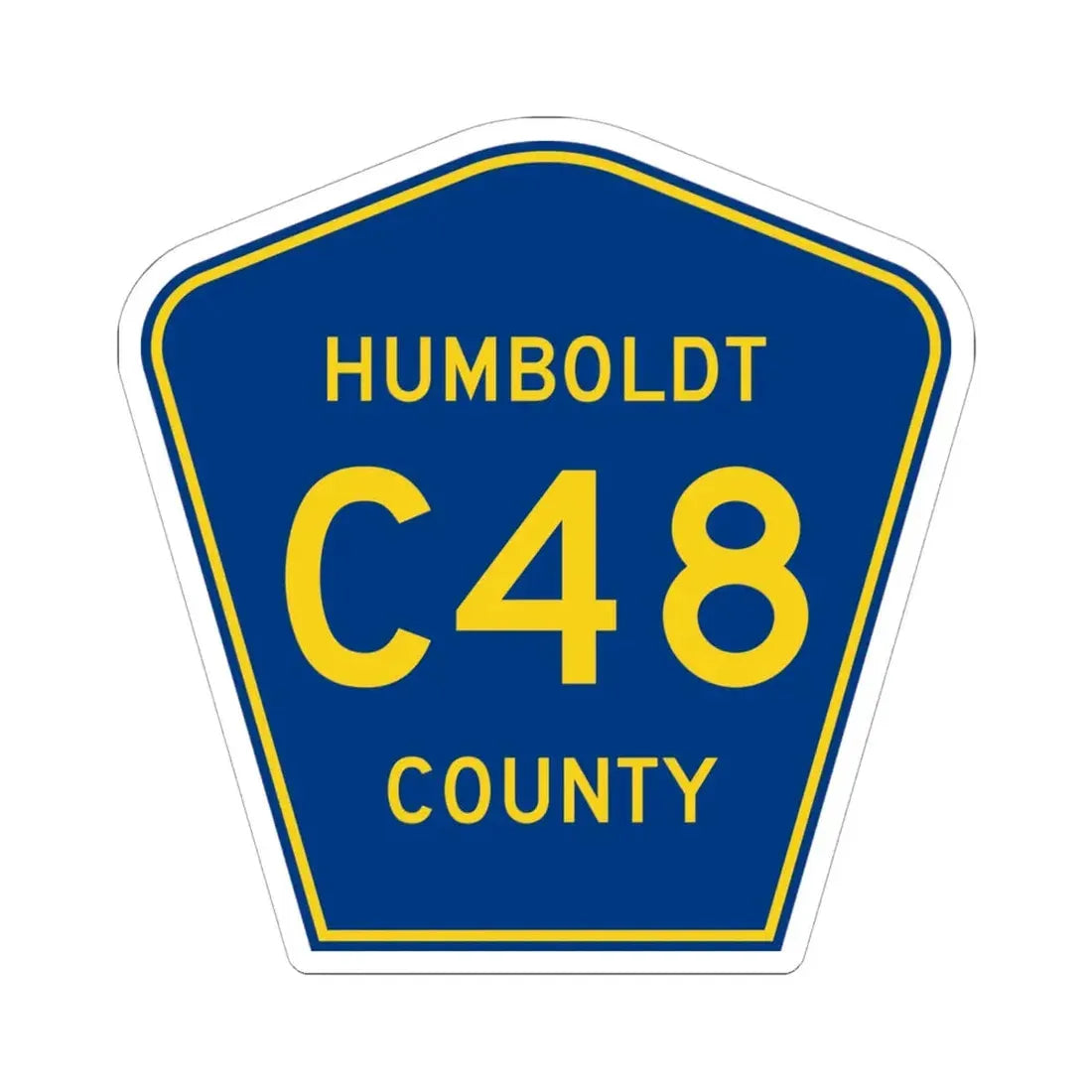 Humboldt County Route C48 IA (Iowa) (Road Sign) STICKER Vinyl Kiss-Cut Decal 6 Inch White - The Sticker Space