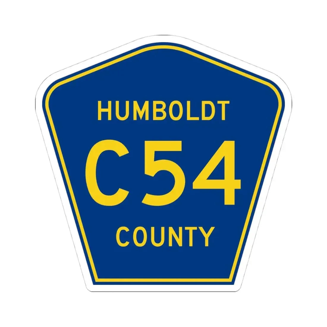 Humboldt County Route C54 IA (Iowa) (Road Sign) STICKER Vinyl Kiss-Cut Decal 4 Inch White - The Sticker Space
