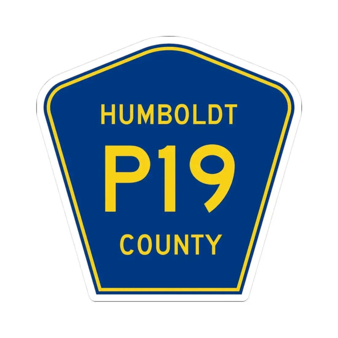 Humboldt County Route P19 IA (Iowa) (Road Sign) STICKER Vinyl Kiss-Cut Decal 3 Inch White - The Sticker Space