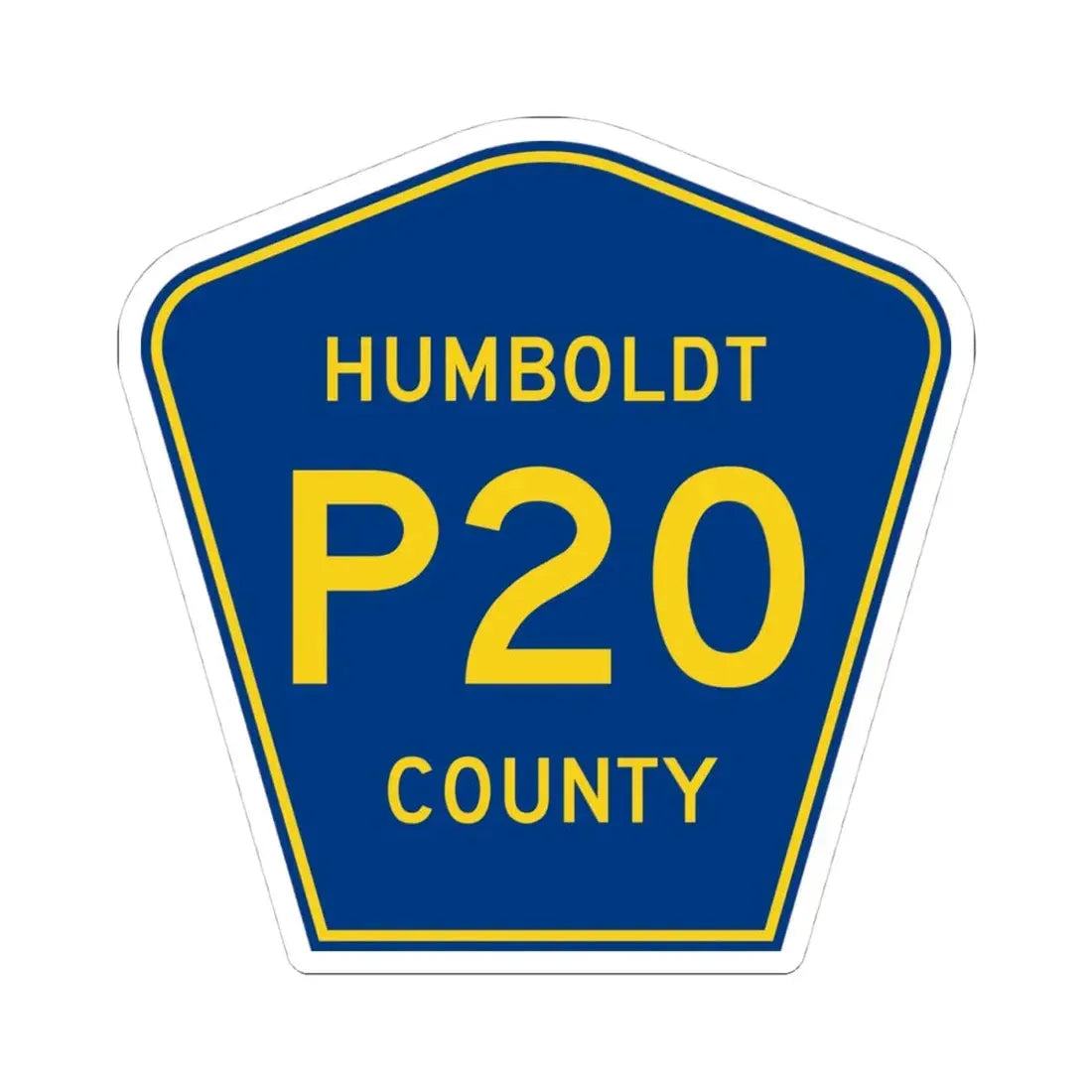 Humboldt County Route P20 IA (Iowa) (Road Sign) STICKER Vinyl Kiss-Cut Decal 4 Inch White - The Sticker Space