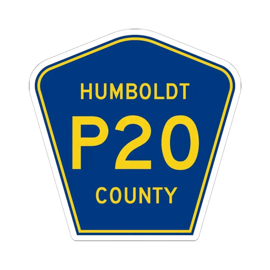Humboldt County Route P20 IA (Iowa) (Road Sign) STICKER Vinyl Kiss-Cut Decal 6 Inch White - The Sticker Space