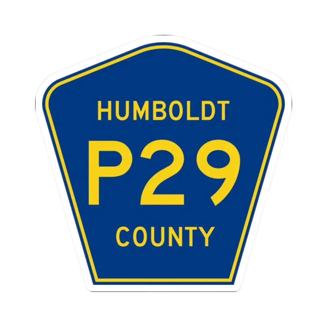 Humboldt County Route P29 IA (Iowa) (Road Sign) STICKER Vinyl Kiss-Cut Decal 2 Inch White - The Sticker Space