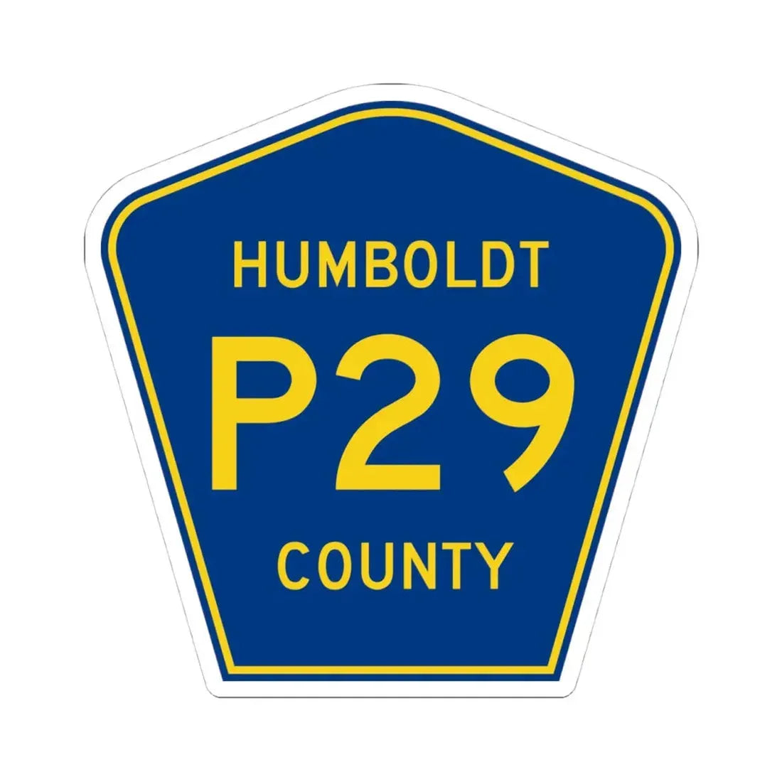 Humboldt County Route P29 IA (Iowa) (Road Sign) STICKER Vinyl Kiss-Cut Decal 4 Inch White - The Sticker Space